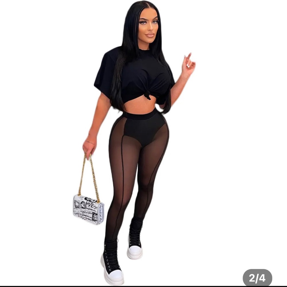 Black two piece set is brand new .